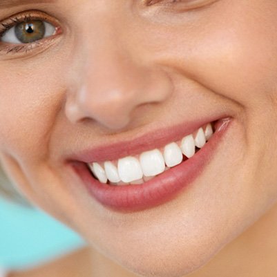 closeup of woman smiling 