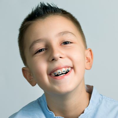 Young boy with early intervention orthodontics