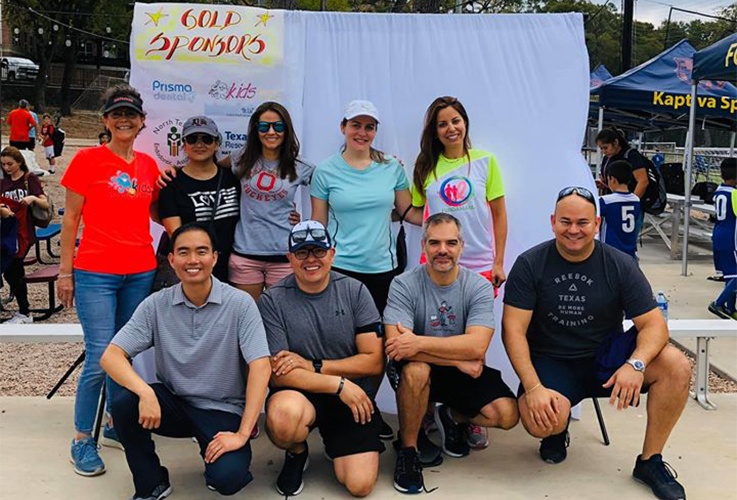 Dental team members at fun run event