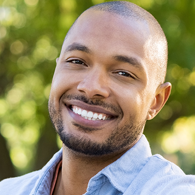 Man sharing attractive smile after teeth whitening