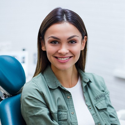 Smiling woman at dental checkup appointment