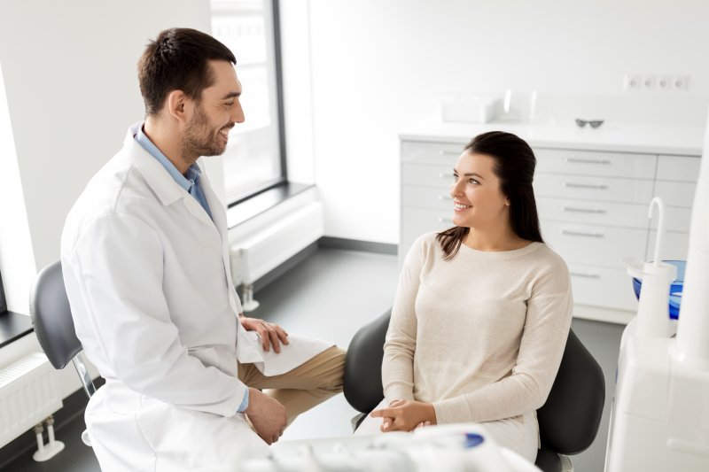 Patient smiling at dentist