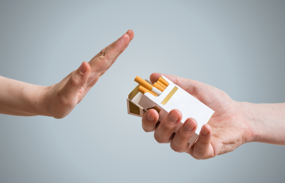 Person refusing cigarettes